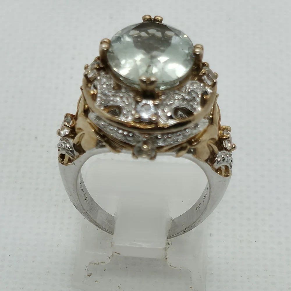 Like New Spectacular Rare Estate Victoria Wieck Genuine Prasiolite Ring - Picture 5 of 15